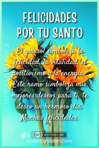 Felicidades por tu santo
